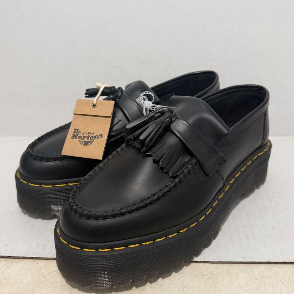 Dr. Martens Adrian Quad Leather Platform Tassel Loafers LA004 Mens 8 Womens 9 - Picture 1 of 9